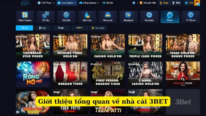 Giới thiệu tổng quan về nhà cái 3BET