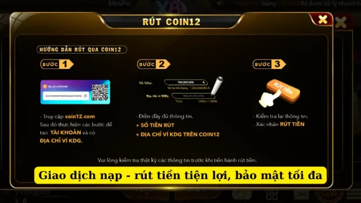 Giao dịch nạp - rút tiền tiện lợi, bảo mật tối đa